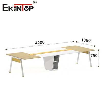 Konferenztisch im modernen Büro Stil Holzmaterial Metallbeine anpassbar