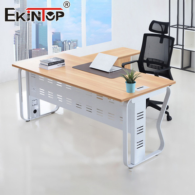 Großhandel Büro Schreibtisch Holz Schreibtisch Metallrahmen Holz Eckschreibtisch