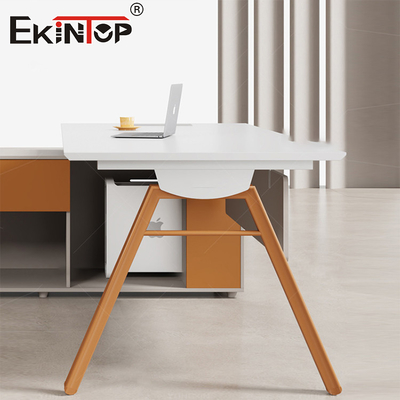 Einfache moderne Büromöbel Akazienholz Schreibtisch Weiß Executive Desk Manager Desk