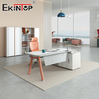 Moderne Büromöbel Tisch L-förmige Schreibtisch Acacia Holz Schreibtisch