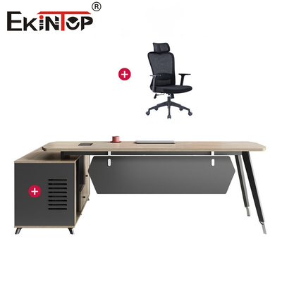 Walnuss Bürotisch im modernen Stil Executive Desk mit Schubladen Erweiterbare Funktion