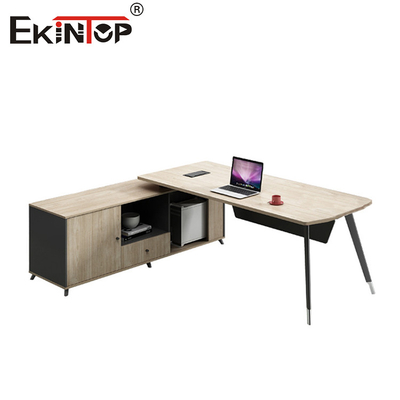 Neues Design L-förmiger Schreibtisch Metallbeine Executive Schreibtisch mit Schubladen