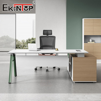 L-förmige Schreibtische Schließflächen Schränke Moderner Stil Schreibtisch mit Schubladen