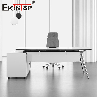 Minimalistisches Design Weißes Büro Schreibtisch Büroräumliches Set kundenspezifisch
