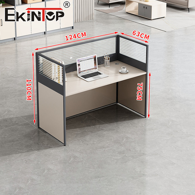 Holz-Büro-Schreibtisch mit Trennwand