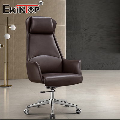 Moderner Stil Hochrücken Leder Bürostuhl Design Ergonomischer Schreibstuhl