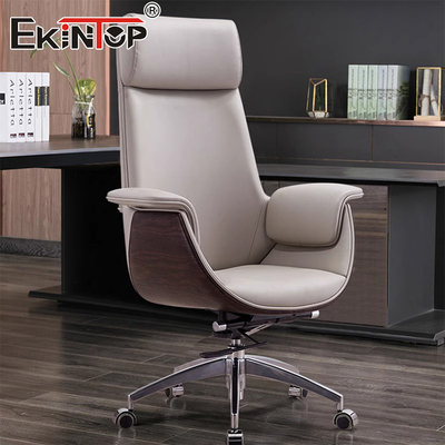 Moderner Stil Hochrücken Weißleder Bürostuhl Home Office Schreibtisch Stuhl