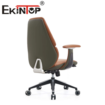 Drehbare ergonomische Bürostühle Lederklubstühle mit verstellbarer Armlehne