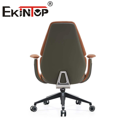 Drehbare ergonomische Bürostühle Lederklubstühle mit verstellbarer Armlehne