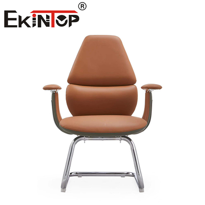 Moderne Leather Executive Arm Ergonomische Braune PU Leather Bürostuhl Leather Club Stühle