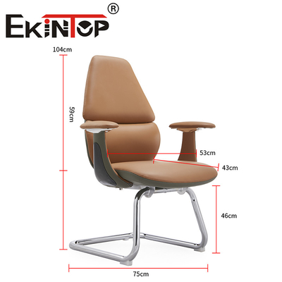 Moderne Leather Executive Arm Ergonomische Braune PU Leather Bürostuhl Leather Club Stühle
