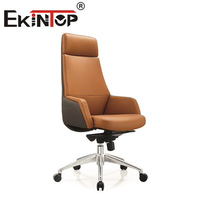 High Back PU Executive Ergonomische PU Polster Schreibtisch und Stuhl Set Vegan Lederstuhl