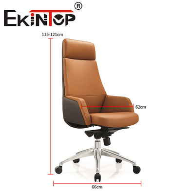 High Back PU Executive Ergonomische PU Polster Schreibtisch und Stuhl Set Vegan Lederstuhl