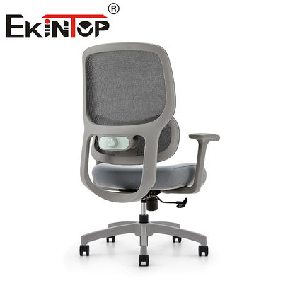 Moderne Bürostühle mit mittlerer Rückseite Graue Mesh-Stühle Minimalistische Computerzimmer Mesh-Task-Stühle