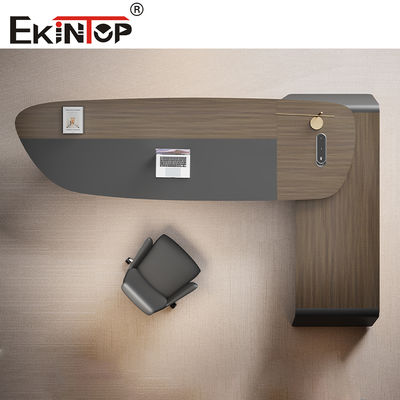 Ekintop L Shape Modular Management Boss CEO Executive Office Desk with Storage Cabinet
