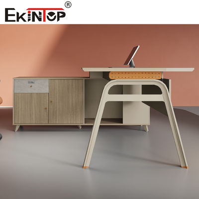 Ekintop Moderner Eck-Bürotisch aus Holz, Executive L-Form Bürotisch