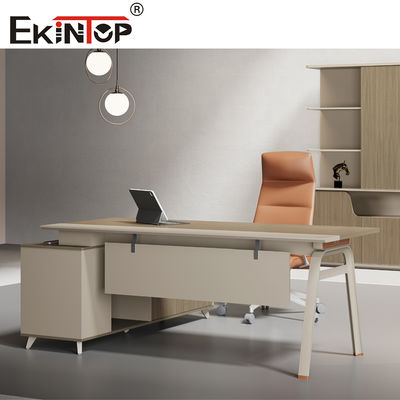 Ekintop Moderner Eck-Bürotisch aus Holz, Executive L-Form Bürotisch