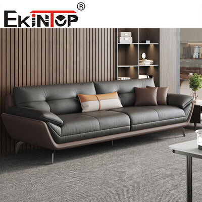 Ekintop Holz-Sofa-Set, modernes Executive-Design, italienischer Stil, Büromöbel, Leder-Sofa-Set
