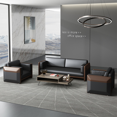 Schwarzes ledernes Büro-Sofa Modular For Company Business-Aufnahme Soem-ODM