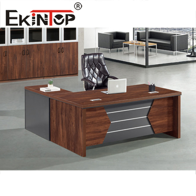 Top-Executive-Büromöbel aus Holzfurnier Luxus-BOSS-Büro-Schreibtisch aus Holz