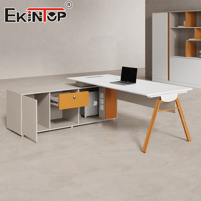 Einfache moderne Büromöbel Akazienholz Schreibtisch Weiß Executive Desk Manager Desk