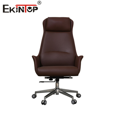Komfortable Bürostuhl aus braunem Leder Klassiker Möbel ergonomischer Schreibstuhl