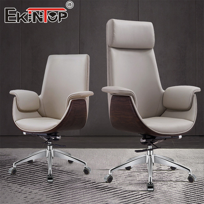 Modern Style Manager Leder Bürostuhl mit Rädern Ergonomischer Schreibstuhl