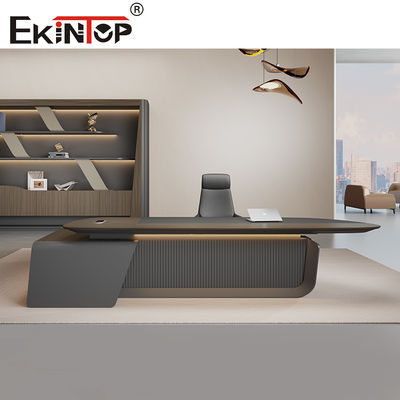 Ekintop L Shape Modular Management Boss CEO Executive Office Desk with Storage Cabinet